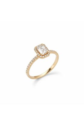 Δαχτυλίδι 18Κ με Φυσικό Morganite Emerald Cut και Φυσικά Διαμάντια