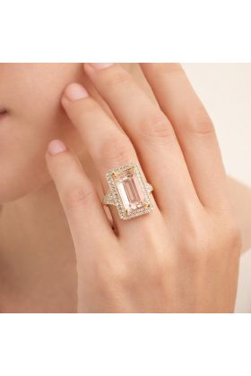 Δαχτυλίδι 18Κ με Φυσικό Μοργανίτη Emerald