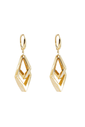 Σκουλαρίκια Κ14 Χρυσός Γλυπτική Γεωμετρία