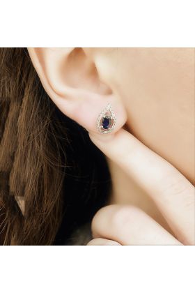 ΛΕΥΚΟΧΡΥΣΑ ΣΚΟΥΛΑΡΙΚΙΑ 18 ΚΑΡΑΤΙΩΝ ΜΕ ΖΑΦΕΙΡΙΑ 1,18CT. ΚΑΙ ΜΠΡΙΓΙΑΝ 0,26CT.(I001642)