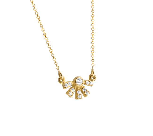 14K Gold Sun Necklace NECKLACE