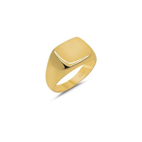 Δαχτυλίδι σεβαλιέ σε κίτρινο χρυσό 14 καρατίων.