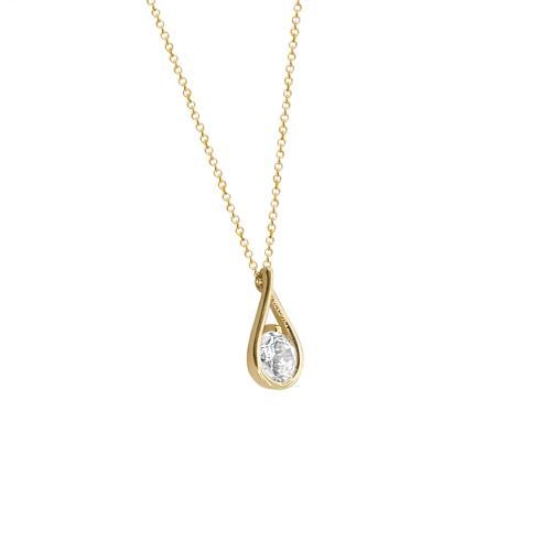 14K Gold Teardrop Necklace NECKLACE